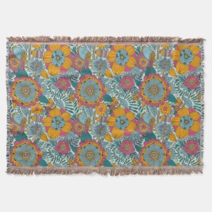 Kleurig floreel patroon deken