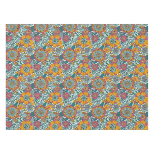 Kleurig floreel patroon tafelkleed (Voorkant (Horizontaal))