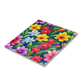 Kleurig floreel patroon tegeltje (Zijkant)