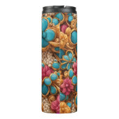Kleurig floreel patroon thermosbeker (Achterkant)