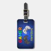 Kleurig gamervideospel, persoonlijk bagagelabel (Voorkant verticaal)