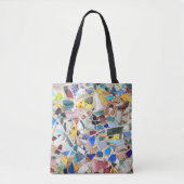 Kleurig gebroken afbeelding van de aardewand draagtas (Voorkant)