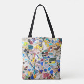 Kleurig gebroken afbeelding van de aardewand draagtas (Achterkant)