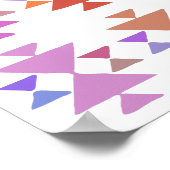 Kleurig gekleurd geometrisch patroon in Paars Poster (Hoek)