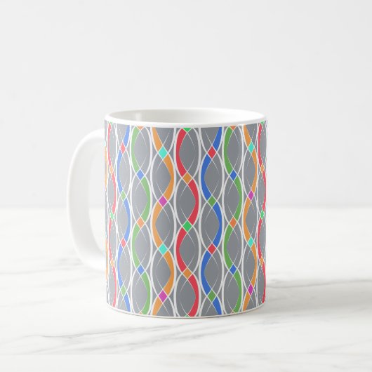 Kleurig geometrisch patroon. koffiemok (Voorkant links)