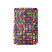 Kleurig geometrisch patroon met zeshoeken badmat (Voorkant Verticaal)