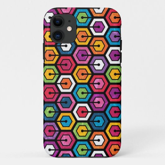 Kleurig geometrisch patroon met zeshoeken Case-Mate iPhone case (Achterkant)