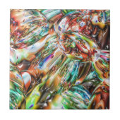 Kleurig gesmolten glas tegeltje (Voorkant)