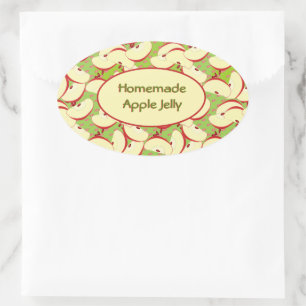 Kleurig gespleten Apple Pattern Homemade Jelly Lab Ovale Sticker