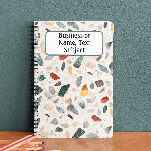 Kleurig getextureerd groot terrazzo patroon, notitieboek