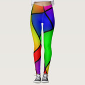 Kleurig Glas in lood ontwerp Leggings (Voorkant)
