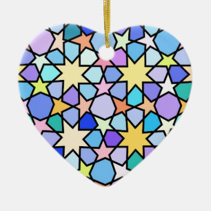Kleurig gordelglas, effect Stars Patroon Keramisch Ornament