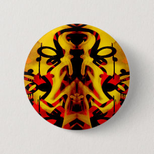 Kleurig grijffiti-patroon ronde button 5,7 cm