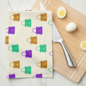 Kleurig handtaspatroon theedoek (Quarter Fold)