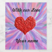 Kleurig Hart Wijnlabel Wijn Etiket (Enkel label)