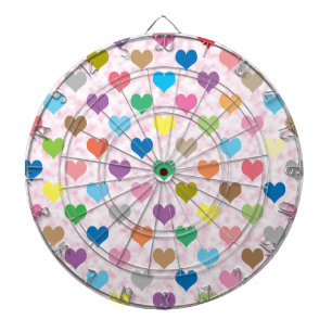 Kleurig hartenpatroon dartbord