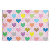 Kleurig hartenpatroon kussensloop (Achterkant)