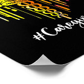 Kleurig hartzuringssymbool Caduceus Caregiver Poster (Hoek)