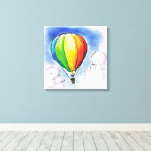 Kleurig heteluchtblaasschildercanvas canvas afdruk (Insitu (Houten vloer))