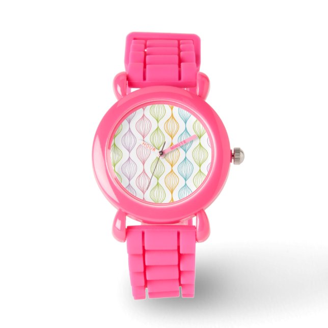 Kleurig horizontaal ogeenpatroon horloge (Voorkant)