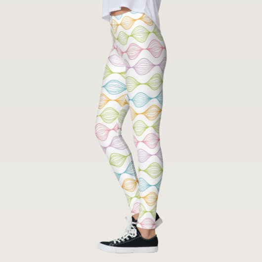 Kleurig horizontaal ogeenpatroon leggings (Links)