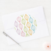 Kleurig horizontaal ogeenpatroon ronde sticker (Envelop)