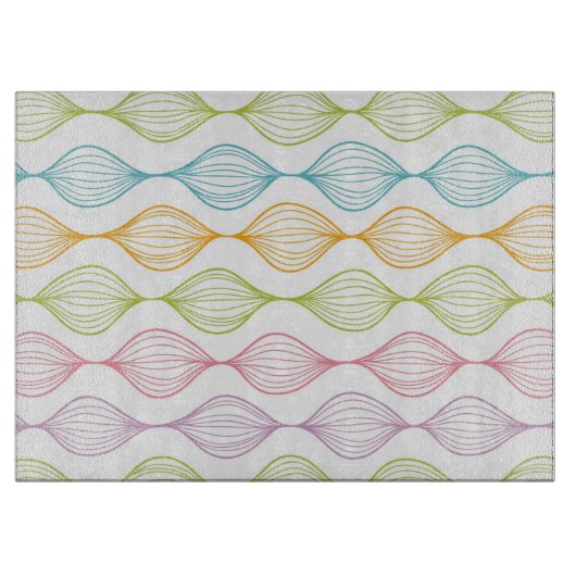 Kleurig horizontaal ogeenpatroon snijplank (Voorkant)