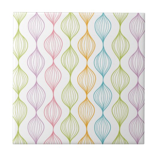 Kleurig horizontaal ogeenpatroon tegeltje (Voorkant)