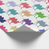 Kleurig kameelpatroon cadeaupapier (Hoek)