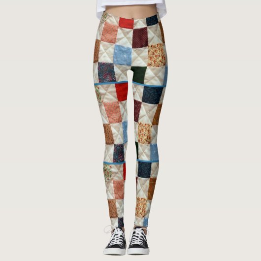 Kleurig kantelpatroon leggings (Voorkant)