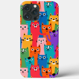 Kleurig kattenpatroon iPhone 13 pro max hoesje