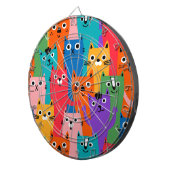 Kleurig kattenpatroon dartbord (Voorkant Rechts)