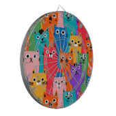 Kleurig kattenpatroon dartbord (Voorkant Links)