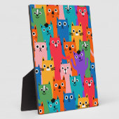 Kleurig kattenpatroon fotoplaat (Zijkant)