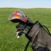 Kleurig kattenpatroon golfheadcover (Insitu)