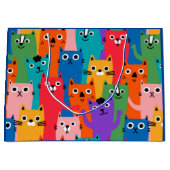 Kleurig kattenpatroon groot cadeauzakje (Voorkant)