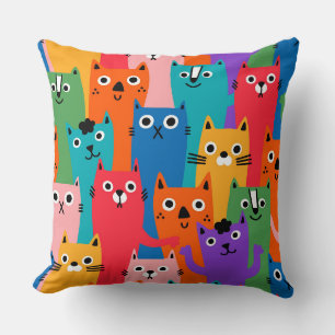 Kleurig kattenpatroon kussen