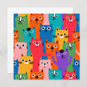 Kleurig kattenpatroon menu (Voorkant / Achterkant)