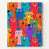 Kleurig kattenpatroon notitieboek (Achterkant)