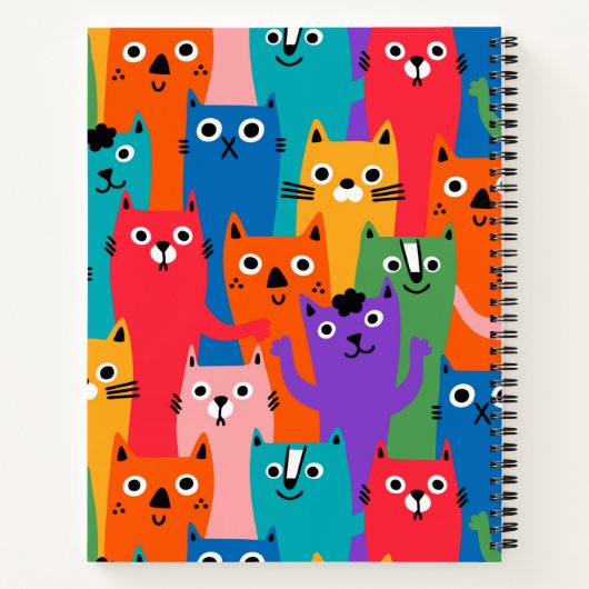 Kleurig kattenpatroon notitieboek (Achterkant)