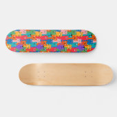 Kleurig kattenpatroon skateboard (Horizontaal)