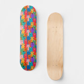Kleurig kattenpatroon skateboard (Voorkant)