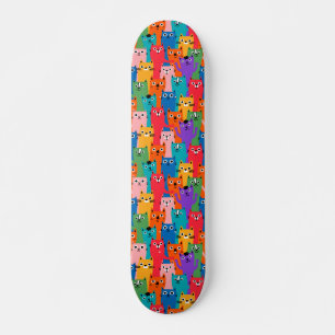 Kleurig kattenpatroon skateboard