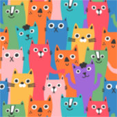 Kleurig kattenpatroon sticker (Voorkant)