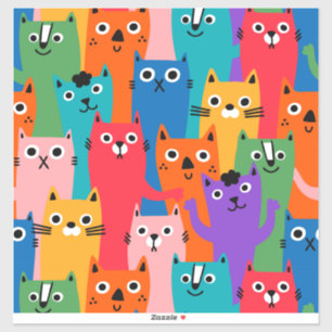 Kleurig kattenpatroon sticker