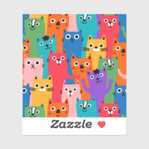 Kleurig kattenpatroon sticker