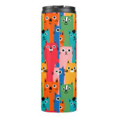 Kleurig kattenpatroon thermosbeker (Achterkant)