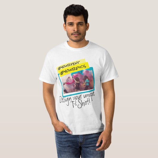 Kleurig levendig ontwerp met pictogrammen en tekst t-shirt (Voorkant volledig)