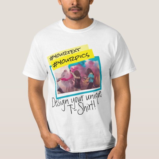 Kleurig levendig ontwerp met pictogrammen en tekst t-shirt (Voorkant)