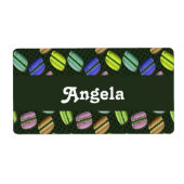 Kleurig macaronnetpatroon etiket (Voorkant)